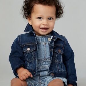 Like New [Baby GAP] Organic Cotton Denim Blue Jean Jacket | Infant 6 - 12 Months